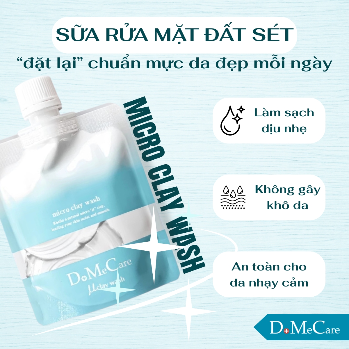 Sữa rửa mặt đất sét DoMeCare Micro Clay Wash